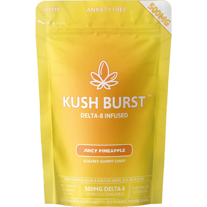 Kush Burst Juicy Pineapple Delta-8 500mg Gummies - Happi