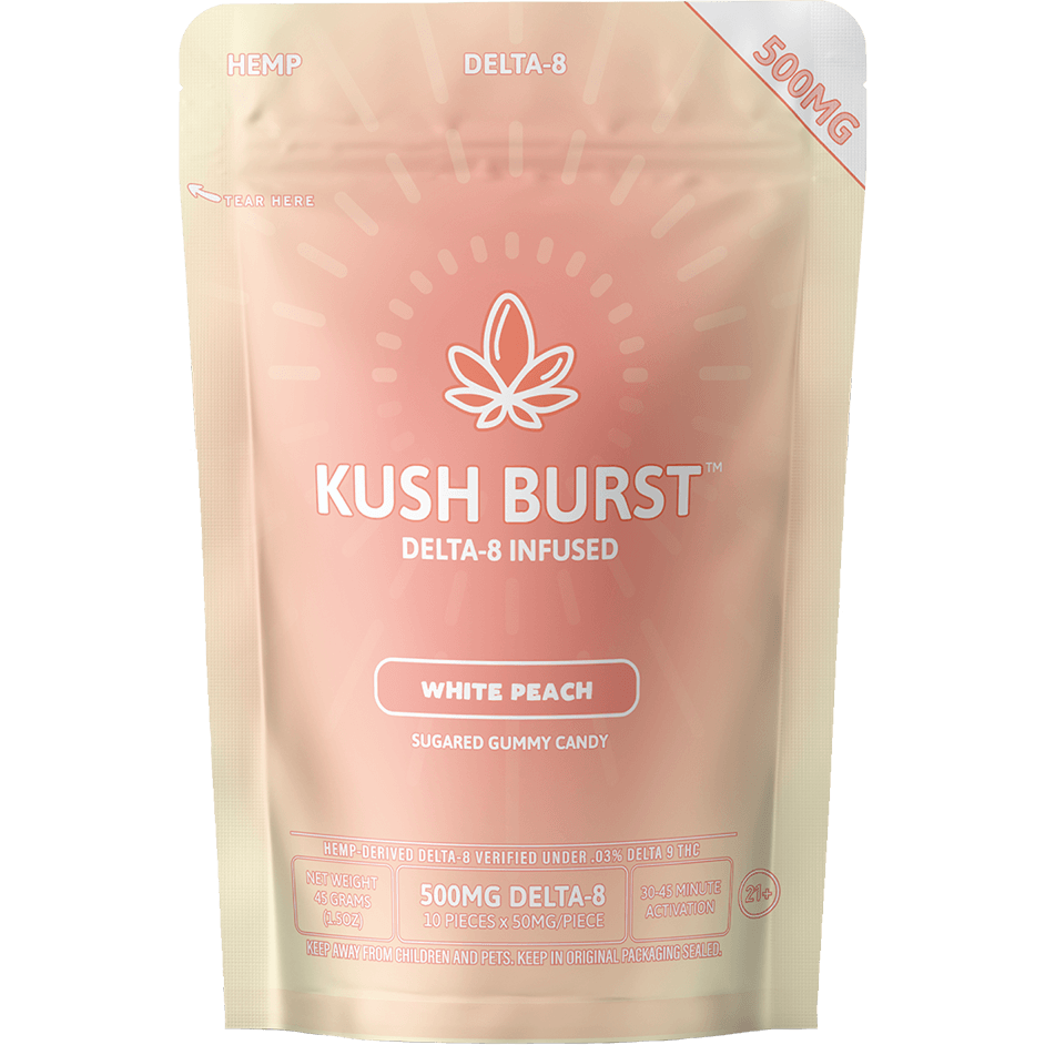 Kush Burst White Peach Delta-8 500mg Gummies